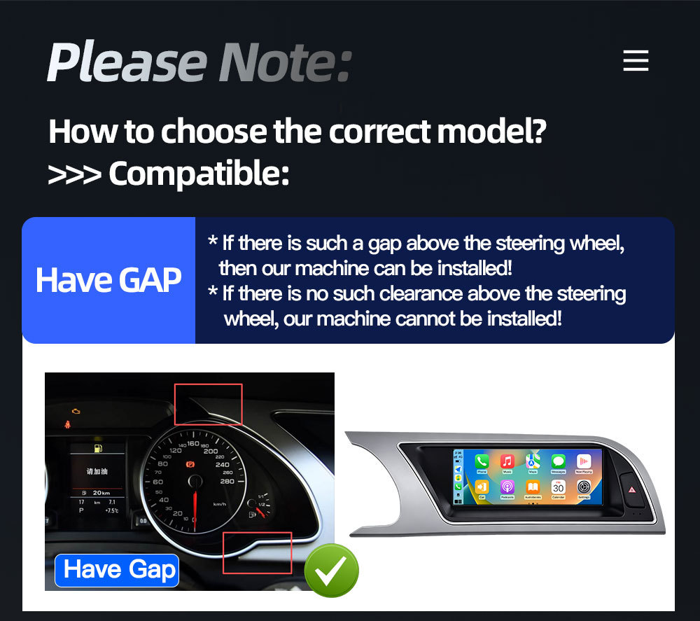 8.8inch Suitable for Audi A5 S5 B8 8t Car Central Control Large Screen Navigation Carplay Player