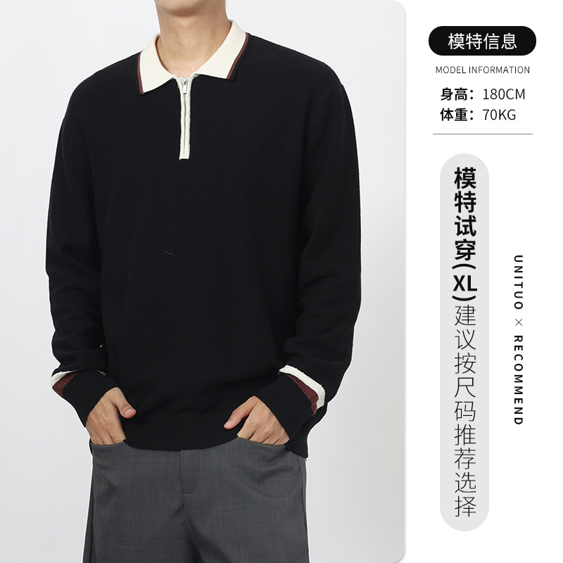 1688 comercio exterior transfronterizo ropa de hombre polo camiseta de punto de alto nivel con solapa polo camiseta de negocios casual camiseta al por mayor