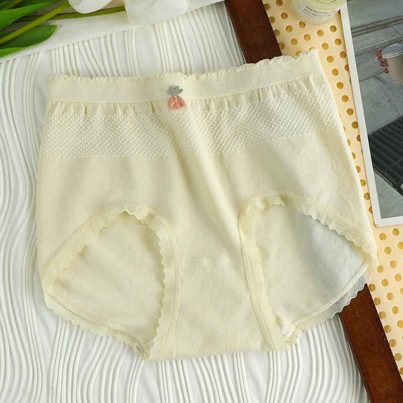 Ropa interior de mujer, entrepierna de algodón transpirable antibacteriana, cintura alta, pantalones cortos triangulares para niñas, sin costuras, ropa interior cómoda de gran tamaño al por mayor