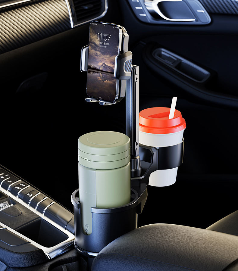 Car multi-function water cup holder car car car central control oversized expansion cup holder coffee drink holder with mobile phone holder