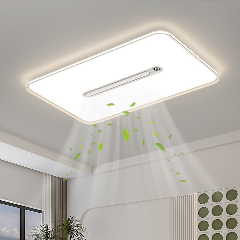 Negative Ion Bladeless Fan Lamp with Digital Temperature Display, Variable Frequency, Minimalist Ceiling Light for Living Room, Eye-Protecting Bedroom Fan Lamp Negative Ion Bladeless Fan Lamp with Digital Temperature Display, Variable Frequency, Minimalist Ceiling Light for Living Room, Eye-Protecting Bedroom Fan Lamp