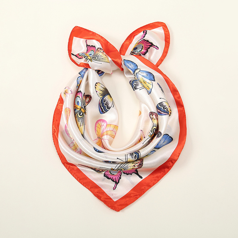 Butterfly Pattern All Seasons Season Women's Gender Women's Simple Style Classic Style Butterfly Satin Silk Scarf