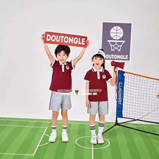 新款夏季幼儿园园服 小学生毕业班服 六一表演服英伦风两件套定制