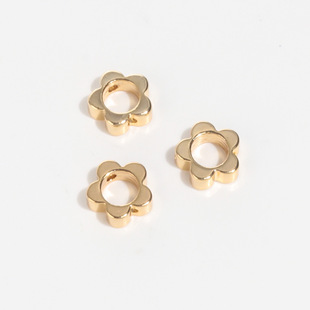 DIY handmade jewelry accessories small fresh flower double hole beads accessories simple jade jewelry materials wholesale