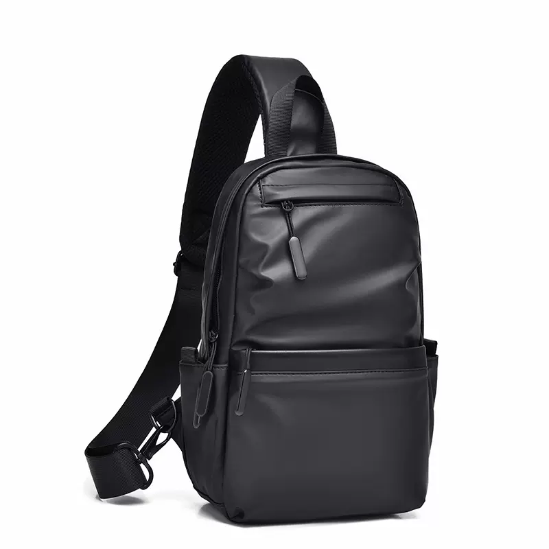 跨境新款潮流单肩包皮膜时尚斜跨包休闲单肩包户外旅行包男士胸包