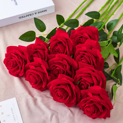 Simulated roses single bouquet fake roses living room table decorations floral flower arrangements dried flower decorations