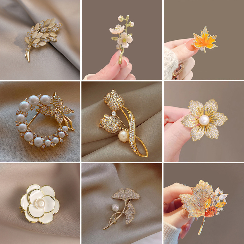 New Plant Flower Wholesale Fashion High-end Autumn Creative Brooch Accessories Fixed Clothing Pin_voghion.com