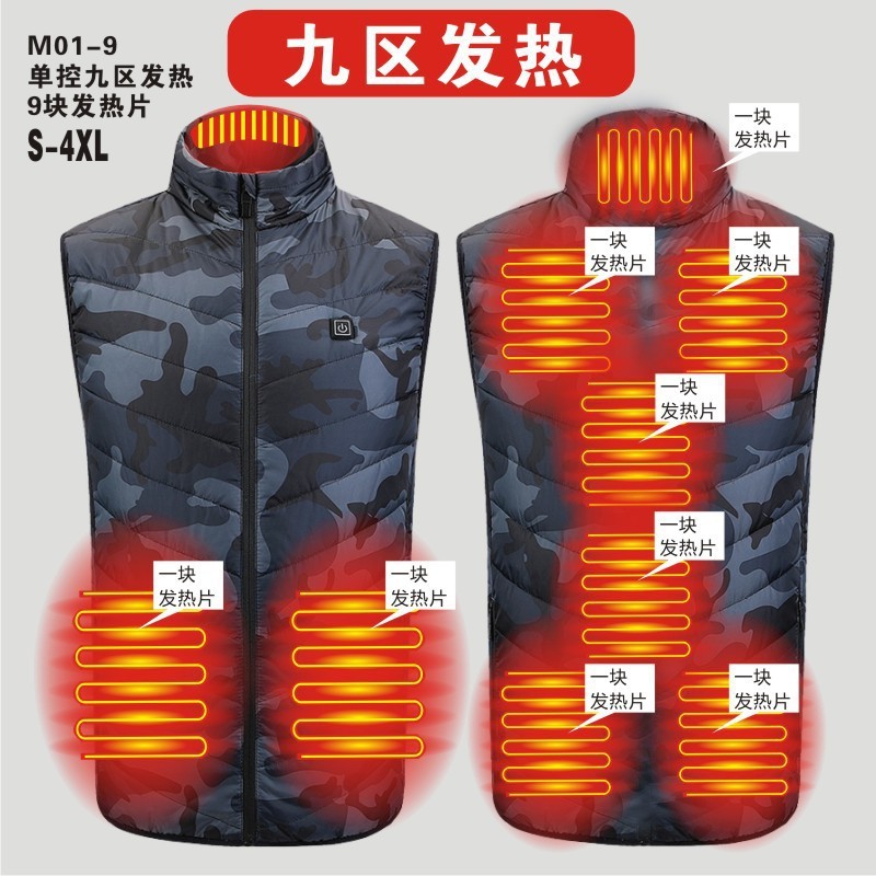 跨境爆款发热马甲冬季保暖发热服USB男女款加热背心智能电热外套|undefined