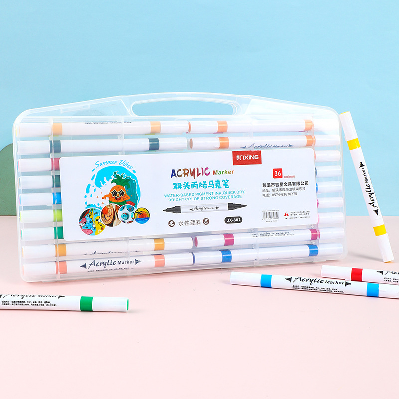 Bolígrafo de acrílico 24 color conjunto de tinta acuosa bolígrafo de graffiti cerámico bolígrafo de acrílico marca de pigmento