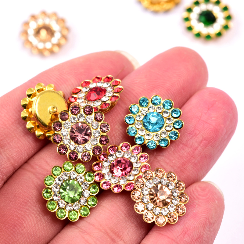 双边太阳花玻璃水晶手缝钻钻扣 (3)