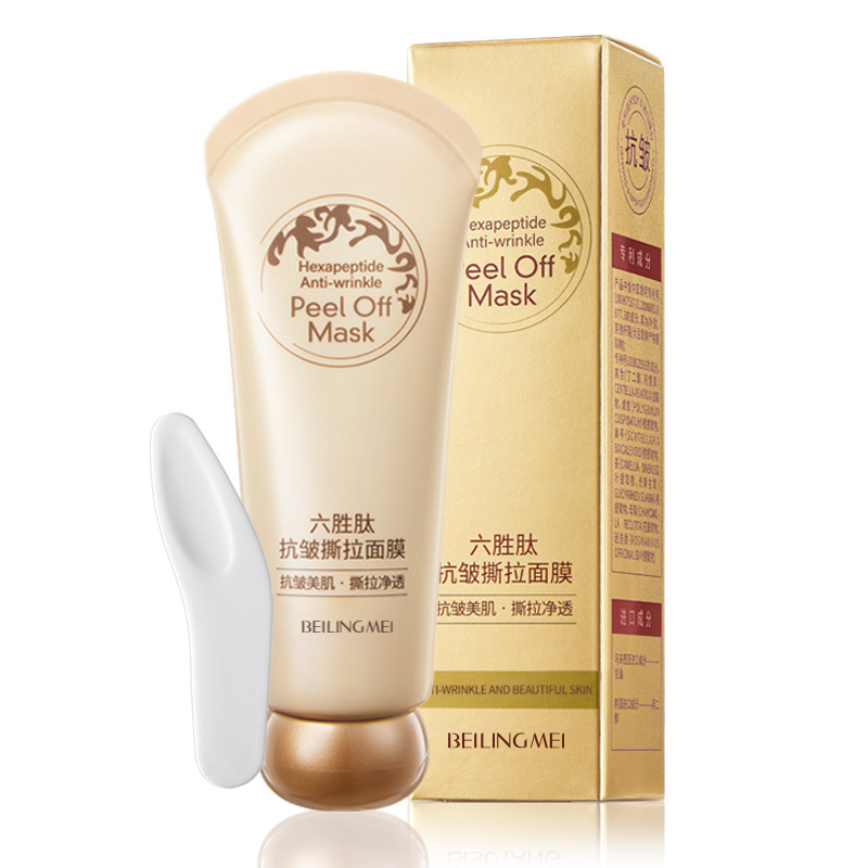 Hot Selling Beilingmei Six-Peptide Anti-Wrinkle Peel-Off Mask Fades Blackheads, Hydrates, Cleanses, Brightens and Tightens Skin