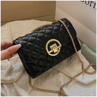 Small small bag, shoulder bag, fashionable demi-season black one-shoulder bag