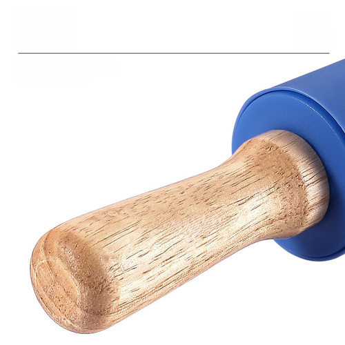 Silicone rolling pin kitchen roller dough roller beech non-stick food flour roller dumpling skin bread skin pasta roller
