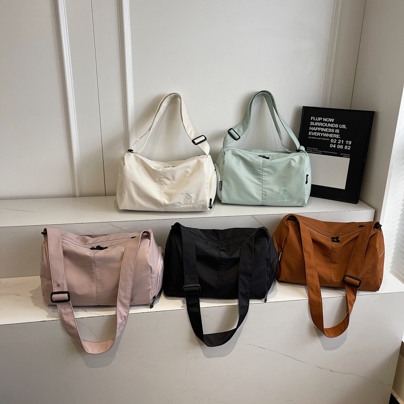 Women's Solid Color Nylon Large Capacity Travel Bag, Commuter Luggage Bag, Casual Shoulder & Crossbody Bag, Gym Bag - Thumbnail 2