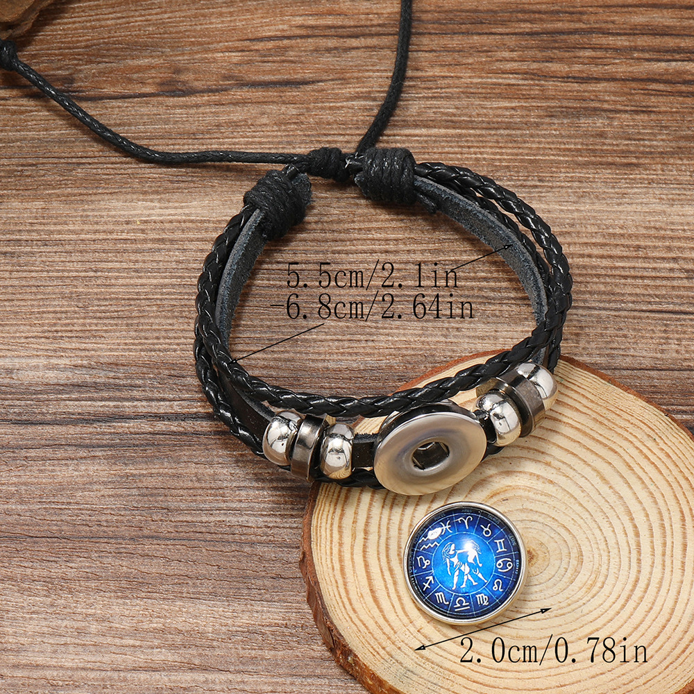 Retro Constellation Pu Leather Knitting Unisex Bracelets display picture 16