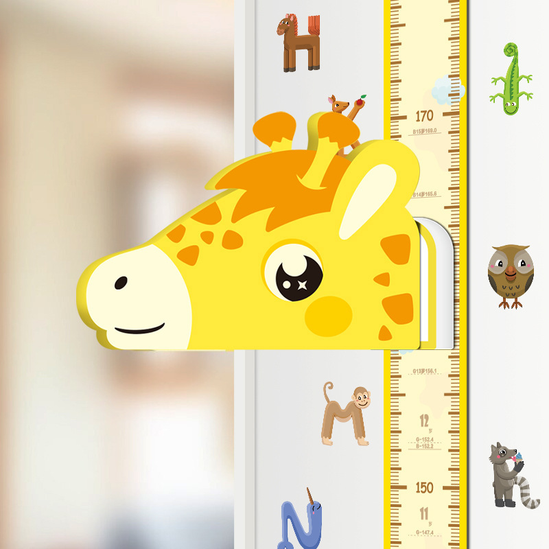 Children's 3D Stereo Giraffe Standard Height Sticker Baby Height Measuring Ruler Magnetic Cartoon Wall Sticker Removable Children's 3D Stereo Giraffe Standard Height Sticker Baby Height Measuring Ruler Magnetic Cartoon Wall Sticker Removable