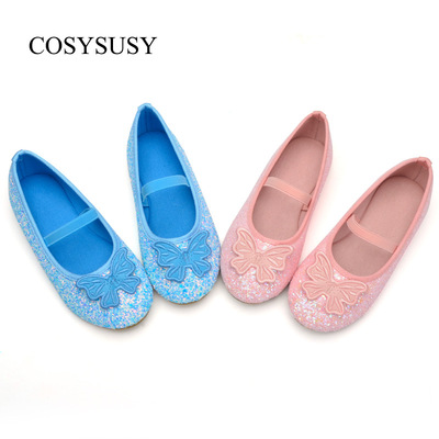 2022格利特公主風童鞋韓版女童水晶鞋可愛閃片蝴蝶結女童跳舞鞋