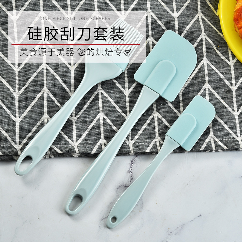 现货批发硅胶刮刀3件套 奶油刮铲油刷三件套烘焙工具硅胶刷套装|undefined