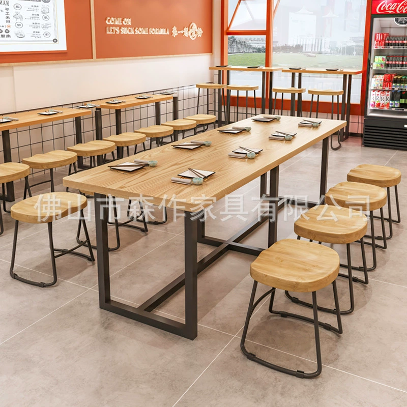 Кейтеринг Фаст-фуд Столовая Коммерческий Стол Табурет Закуски Магазин Порошок Лапша Пельмени Окно ресторана Стена Высокие барные столы и стулья