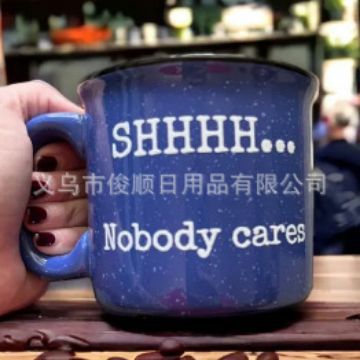 Transfronterizo nueva taza de café divertida creativa punto de pulverización Taza de cerámica Taza de leche de cerámica