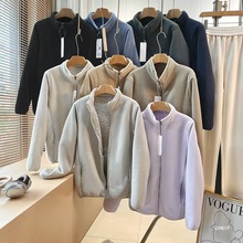 25秋冬季新款男女情侣款加厚复古摇粒绒保暖立领拉链夹克开衫外套