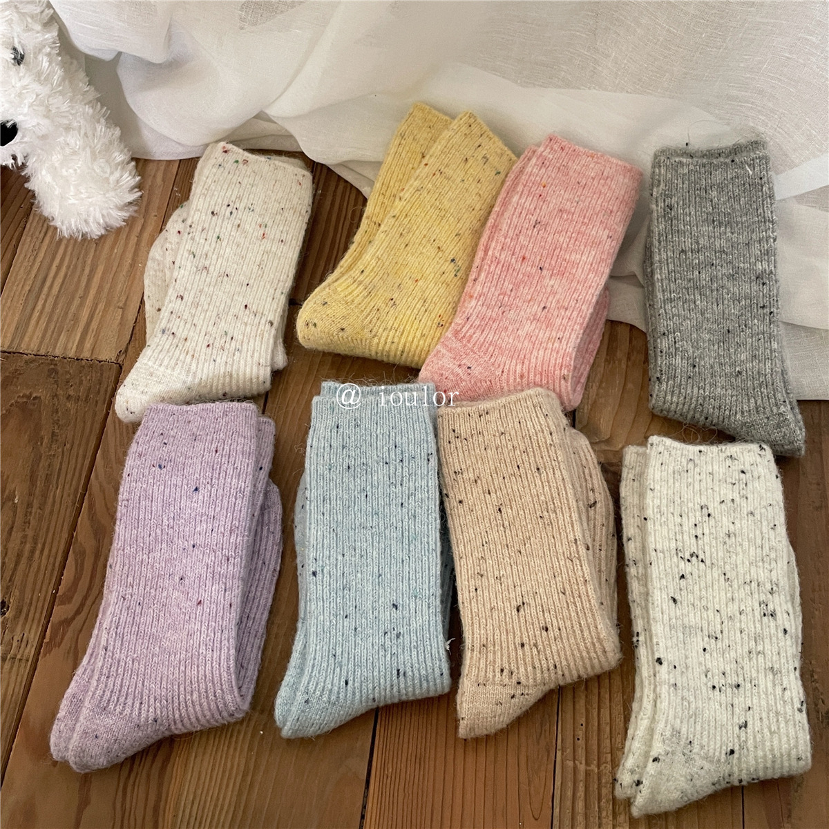 Women's Fashion Solid Color Polyester Wool Ankle Socks display picture 5