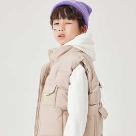 男女童羽绒棉马甲23冬季新款外穿中大童儿童保暖背心棉服外套男孩