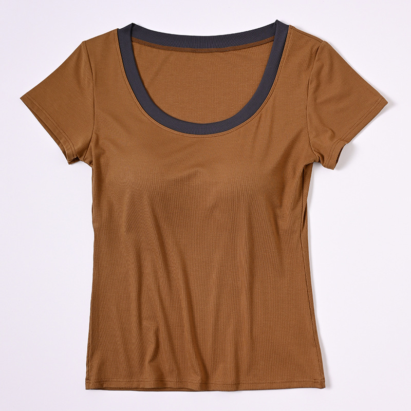 Caramel with dark gray collar