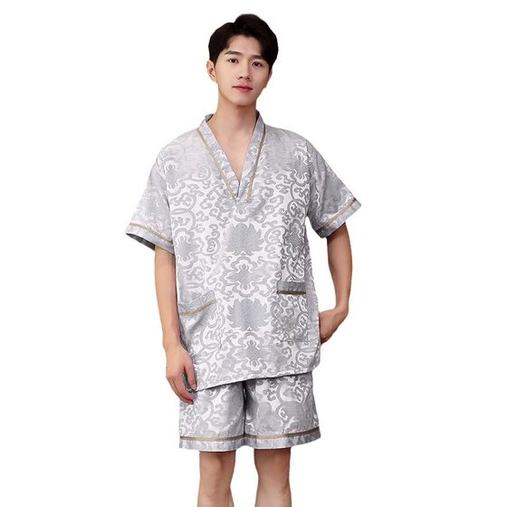 Sweatshirt Women's Cotton Jacquard Men's Plus Size Couple's Beauty Bath Sauna Clothes Massage Moxibustion Foot Therapy Pajamas