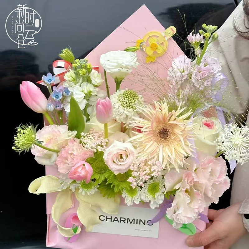 春の手紙花束牛革スタイルドーパミンフラワーペーパー diy 封筒クリエイティブギフトラブレター包装材料|undefined