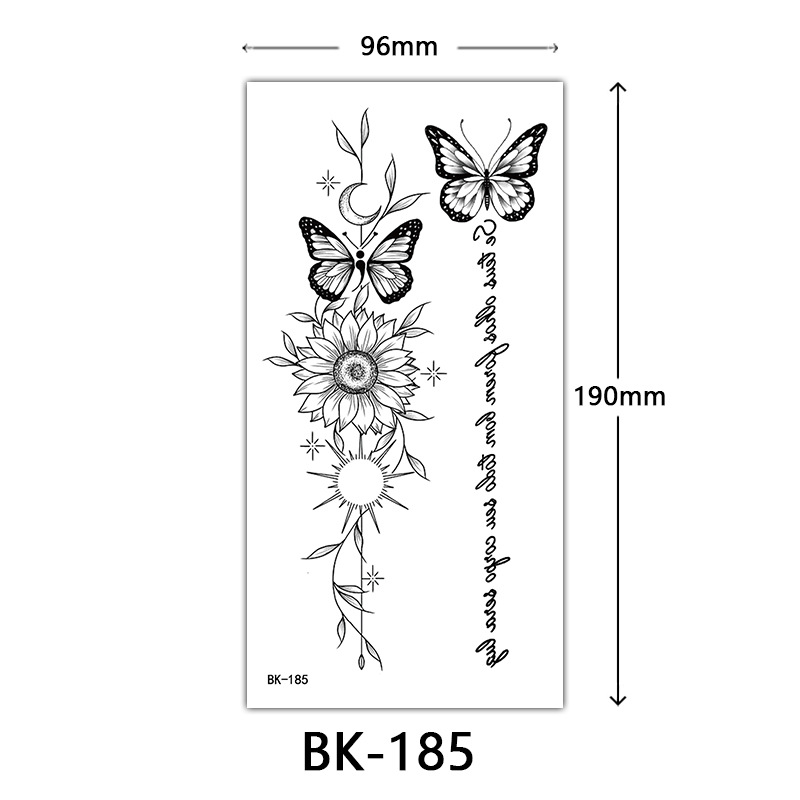 Tatuaje Temporal de Flores Boceto de Papel de Transferencia al Agua, Impresión por Transferencia de Agua, para Cuerpo image 191