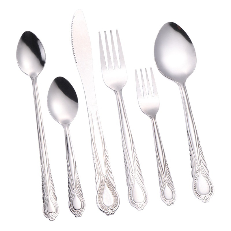 Factory direct supply household stainless steel spoon Fork hotel creative chicken tail steak knife fork spoon Western tableware set