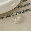 Small design metal ring, European style, light luxury style, on index finger