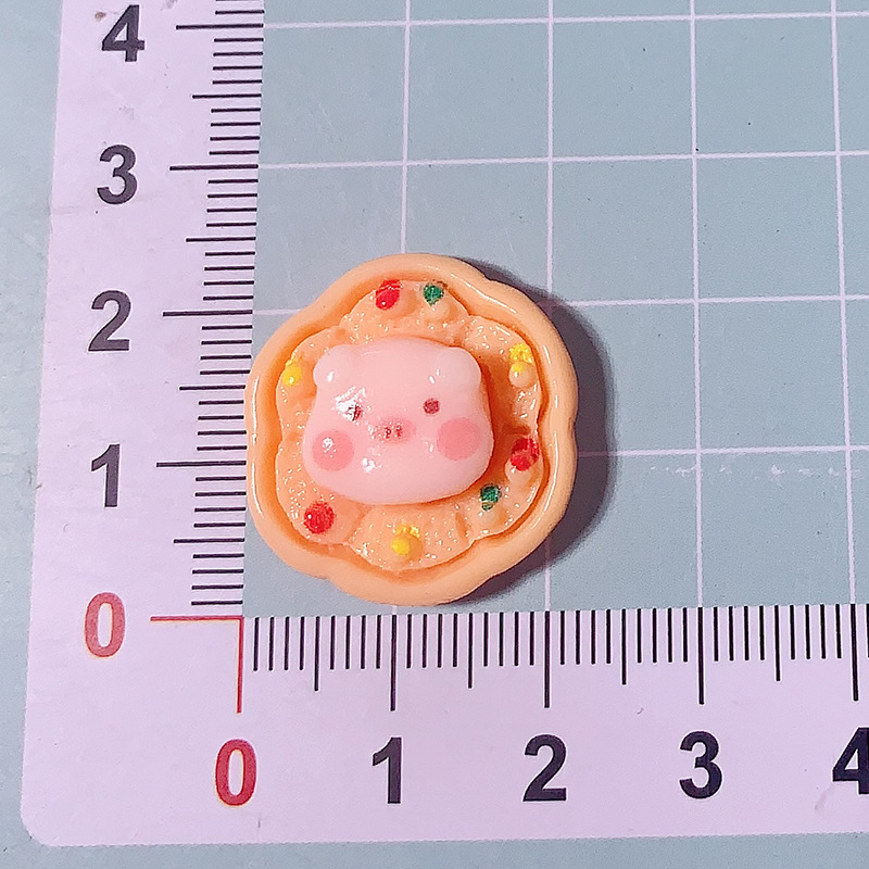 Nuevo oso de dibujos animados hamburguesas de alimentos para animales juegan accesorios de resina diy clip para el cabello de teléfono celular agujero de botón accesorios hechos a mano
