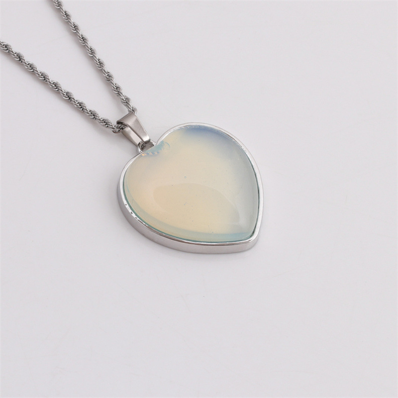 tiger eye stone heart shape pendant fashion necklace wholesale jewelry Nihaojewelry