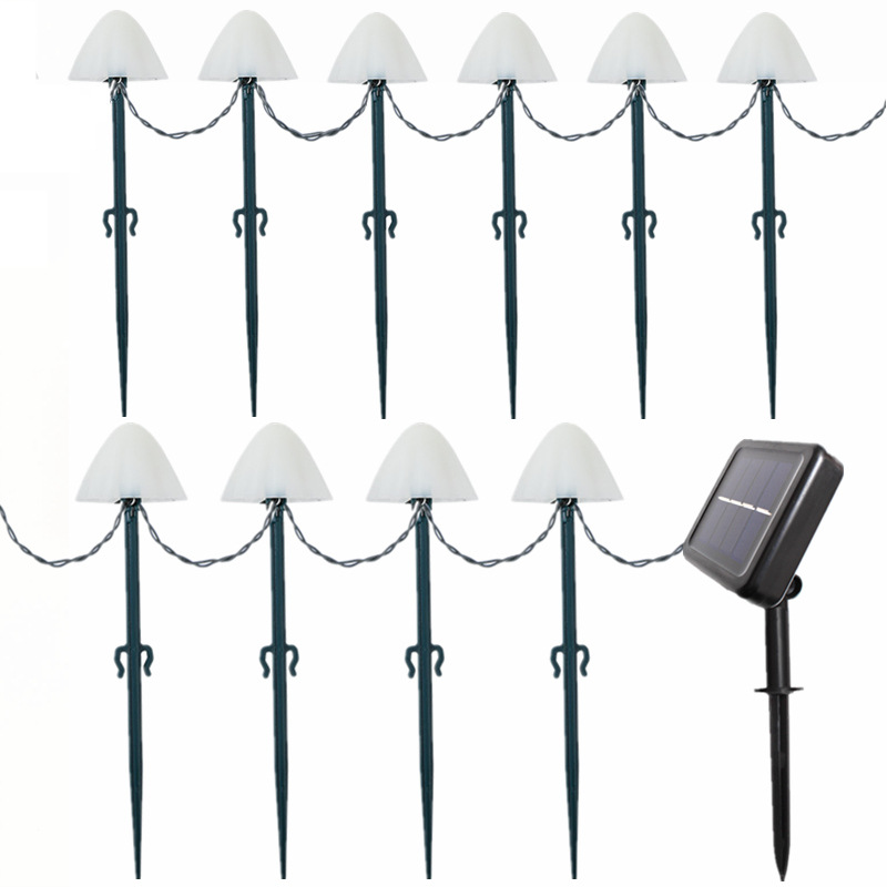 Solar hongo lámpara string al aire libre a prueba de lluvia lámpara de césped lámpara de jardín de jardín de vacaciones lámpara de decoración de paisaje lámpara led