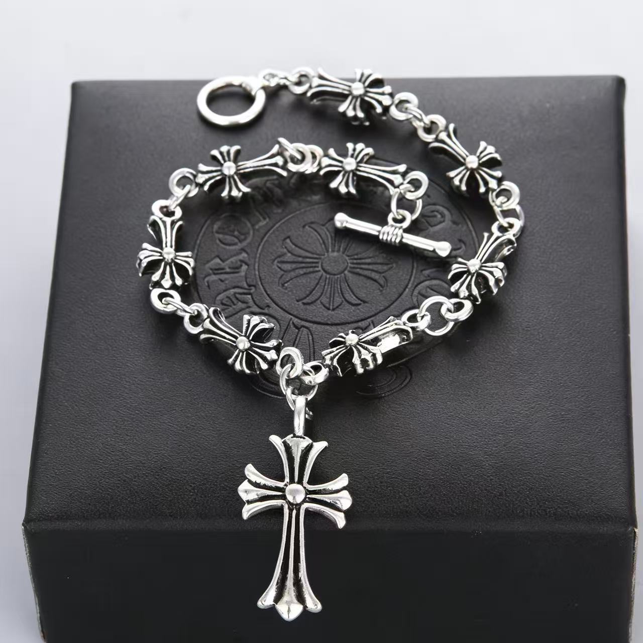 European and American Cross Bracelet Jewelry Manufacturers Wholesale Couple Hip-Hop Bracelets Cross-Border Fashion Trend Bracelet Jewelry