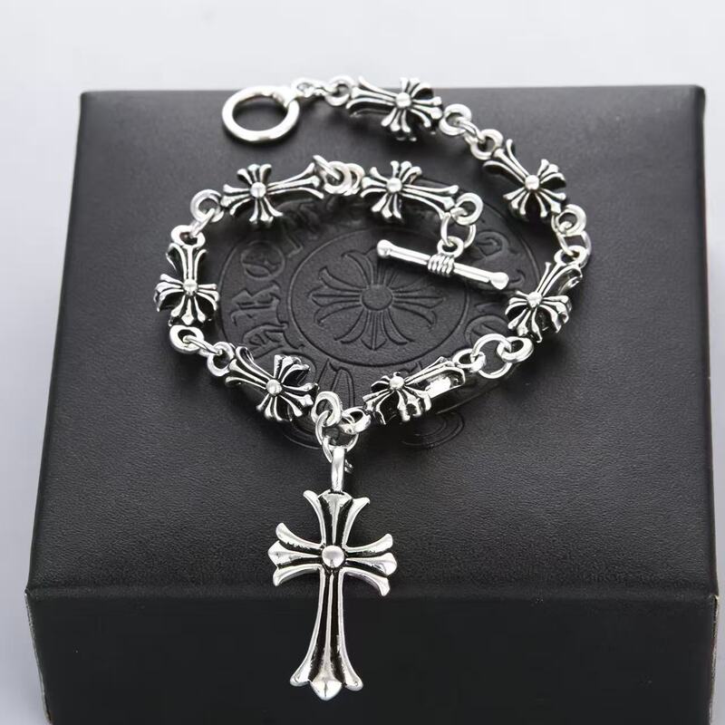 European and American Cross Bracelet Jewelry Manufacturers Wholesale Couple Hip-Hop Bracelets Cross-Border Fashion Trend Bracelet Jewelry