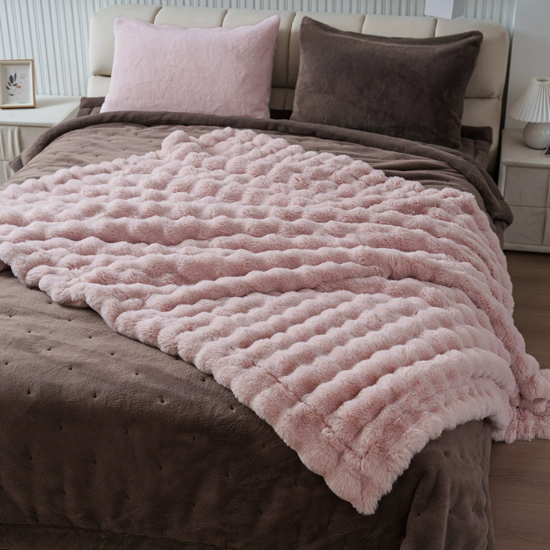 Кролик бархатное одеяло ворс для стирки толстый мех кролика студенческое общежитие одеяло утолщенное теплое одеяло для дивана