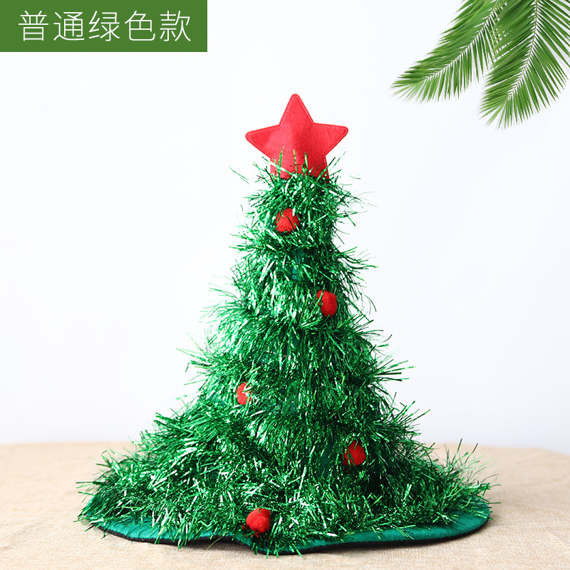 Árbol de Navidad decoración de Navidad suministros no tejido de seda de lluvia sombrero de Navidad fiesta suministros vestido sombrero de Navidad