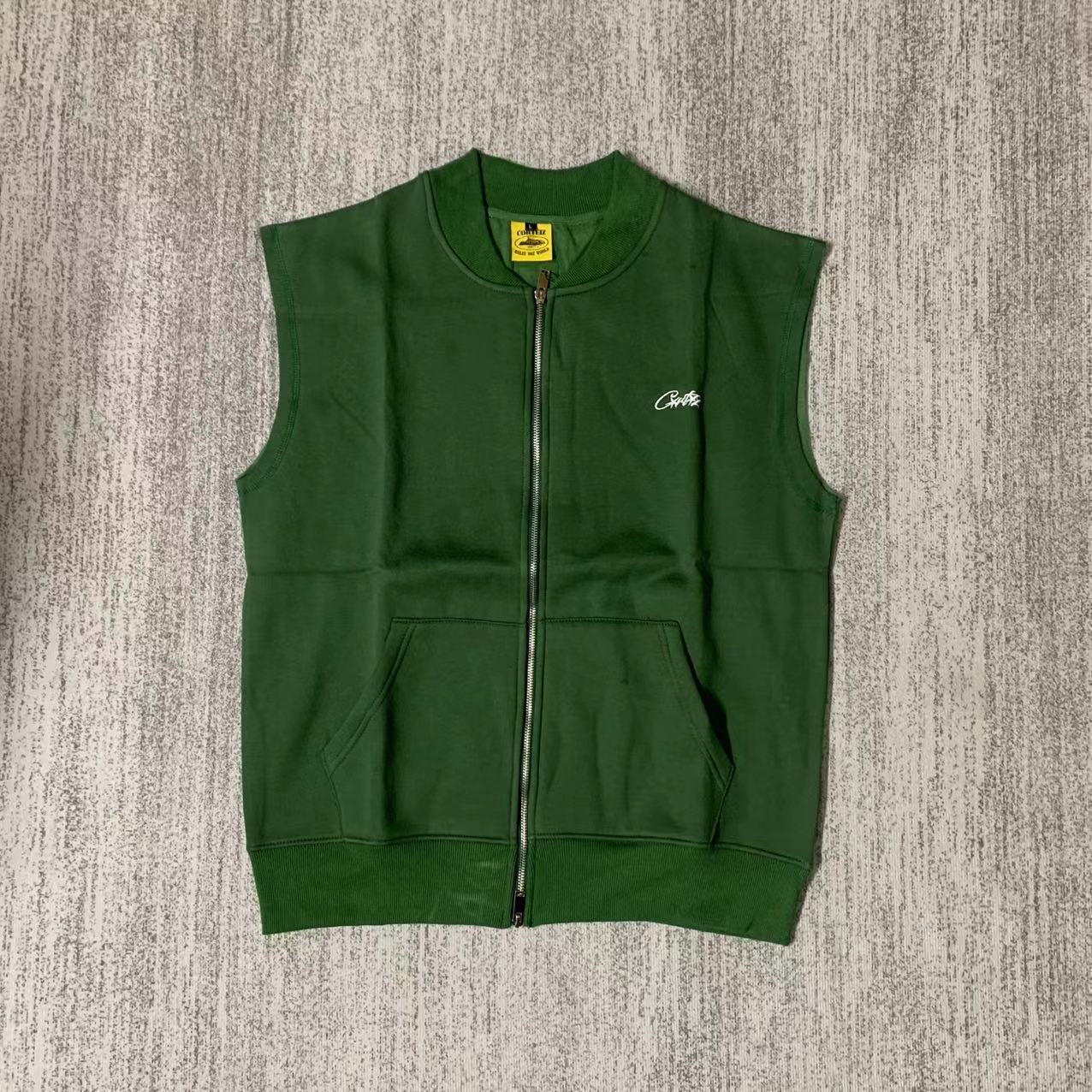 Cross-border Corteiz bordado con cremallera sin mangas chaleco hombre de moda de alta calle europea y americana trajes deportivos casuales