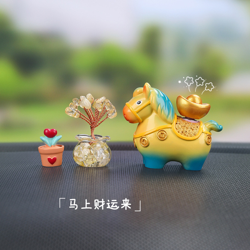Little Pony Love Heart Potted Crystal Tree Ornament Set for Car Dashboard Decoration, Small Car Accessories Little Pony Love Heart Potted Crystal Tree Ornament Set for Car Dashboard Decoration, Small Car Accessories