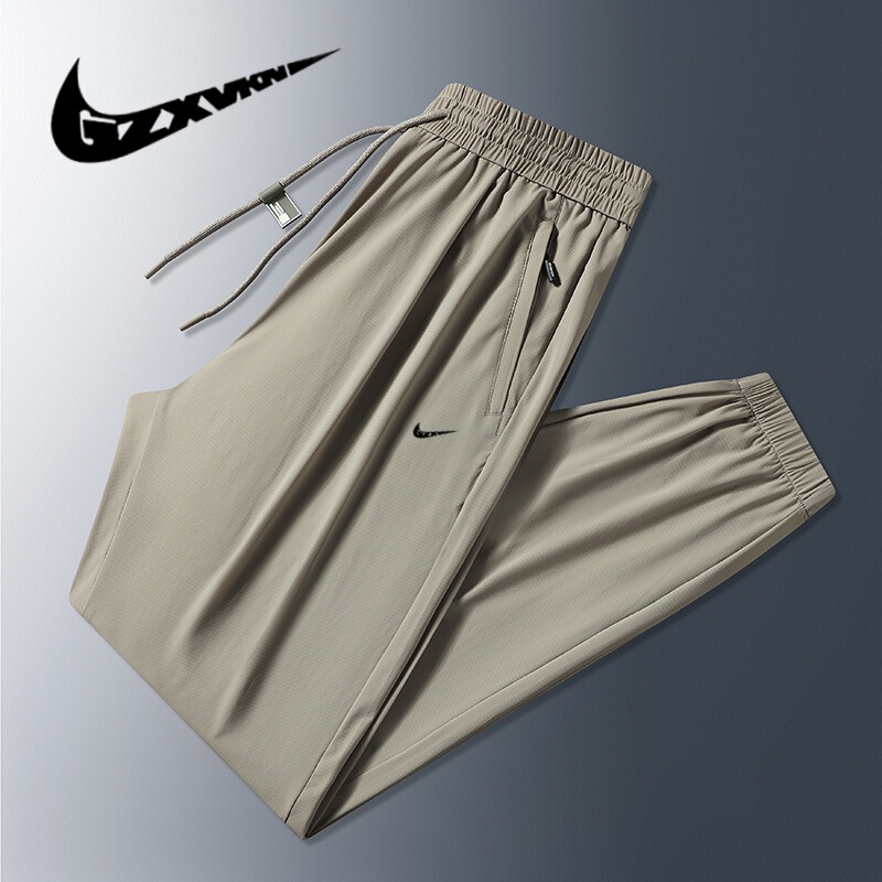 Men's Pants 2025 Summer Ice Silk Casual Pants Men's Ultra-Thin Large Size Elastic Quick-Drying High-End Silky Outdoor Sports Pants