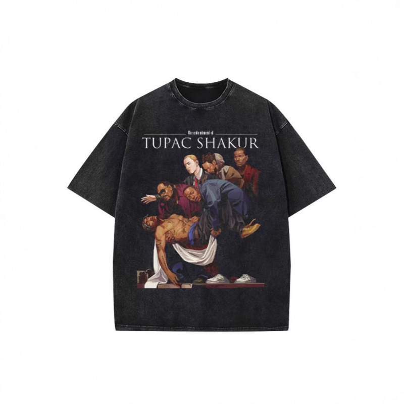 Summer Homage Tupac Shaker 2Pac Tupac Printed Short-Sleeved T-Shirt Top for Men