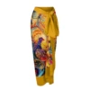 Peacock print gauze skirt