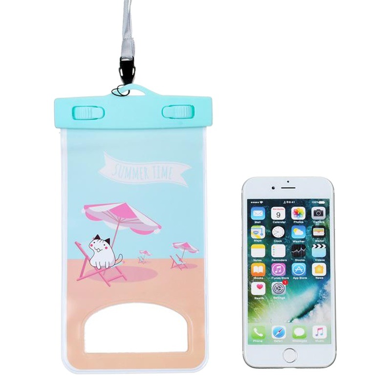 Factory new mobile phone waterproof bag rider cartoon marine animal pvc transparent touch screen photo drifting waterproof case