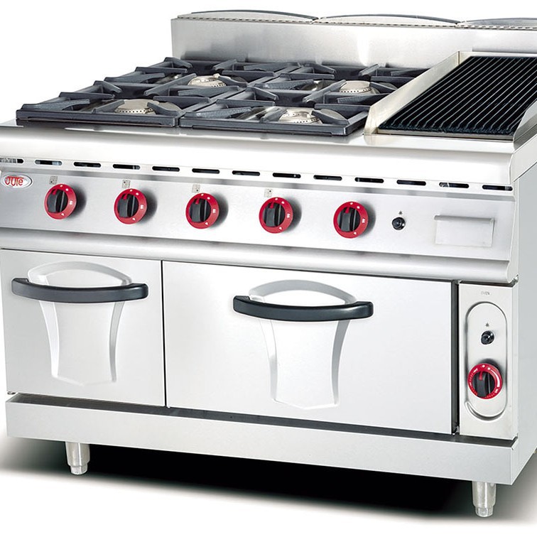 欧特厂家直销立式四头燃气煲仔炉连烧烤炉连扒炉连气焗炉铁板烧