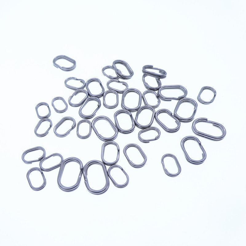 304 stainless steel oval double ring connection ring bait double ring road sub-ring factory direct fishing supplies