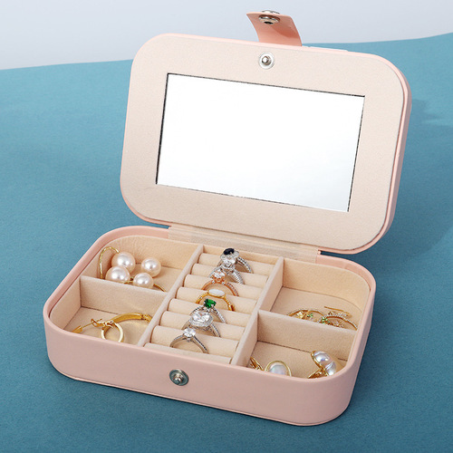 High-end lightweight luxury gold jewelry box set for home use, multi-layer large capacity bracelet storage portable jewelry box packaging