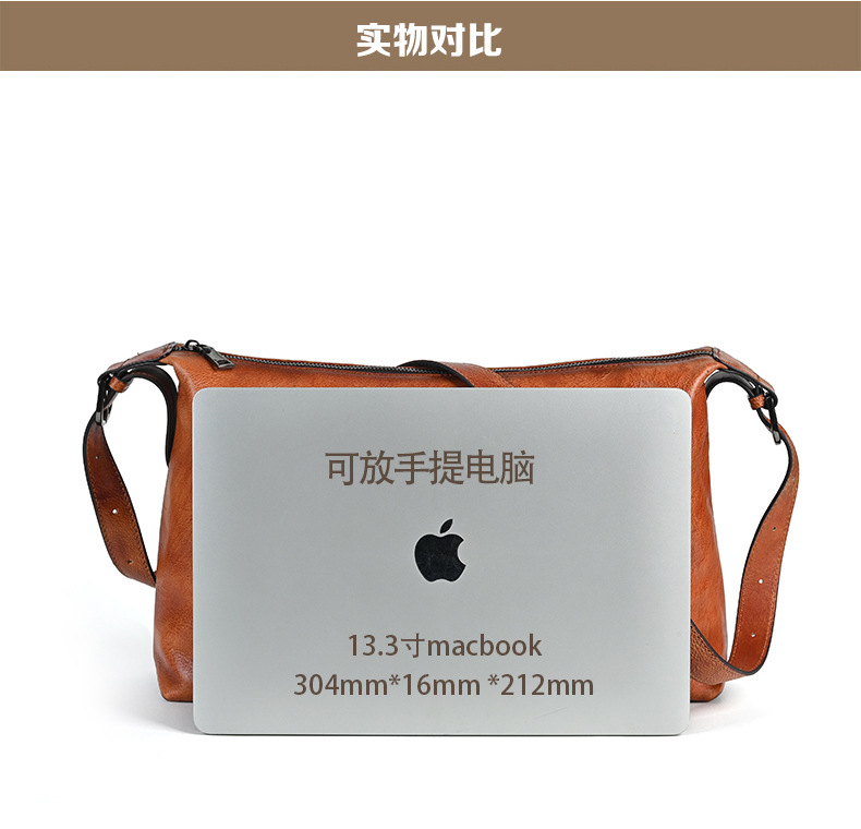 Túi tote da bò dung tích lớn đeo chéo cổ điển nữ — Màu nâu cổ điển, Cà phê cổ điển, Màu đen cổ điển chi tiết 7